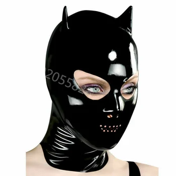 0,4 mm Sexi Latexové Masky Gumy s Malé Ucho pre Catsuit Nosenie Hry kostým Rubber
