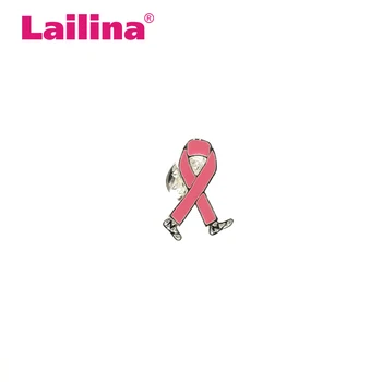 100ks/veľa Ružová Smalt chôdza Páse s nástrojmi tvarované Brošňa Pin pre Povedomie o Rakovine Prsníka