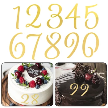 10Pcs Akryl Digitálne Tortu Vňaťou Zlaté Zrkadlo 0-9 Počet Tortu Dekorácie Pre Narodeniny, Svadby Dezert DIY Cake Zdobenie Nástroj