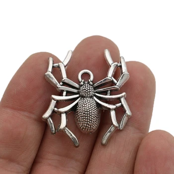 10PCS Strieborné Pozlátené Spider Charms Prívesky pre Šperky, Takže Náramok DIY Príslušenstvo 35x31mm