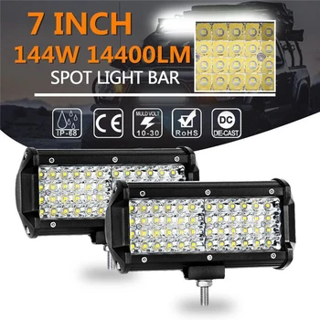 144W LED Pracovné Svetlá Bar Pozornosti na Truck Vodičské Offroad Loď, Auto, Traktor Mieste Povodní Hmla Žiarovka 12V 24V Svetlometu Auto Svetlá