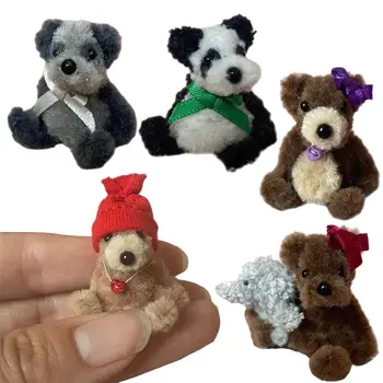 1PC Tvorivé 4cm Mini Medveď Bábika Roztomilý Koleno Plyšové Drobné Remeselné Bábiky Miniatúrne Ručné Mobile Bag Kúzlo Medveď Hračky, Darčeky