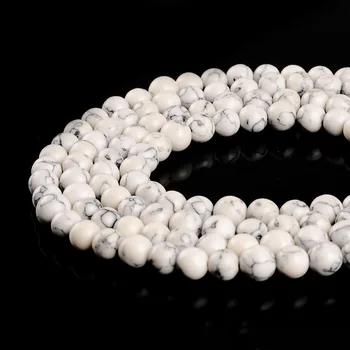 1strand/veľa 4 6 8 10 12 mm Hladké Kolo Prírodné Perly Biele Turquoises Dištančné Guľôčok Pre Šperky, Takže DIY Náhrdelníky Náramky