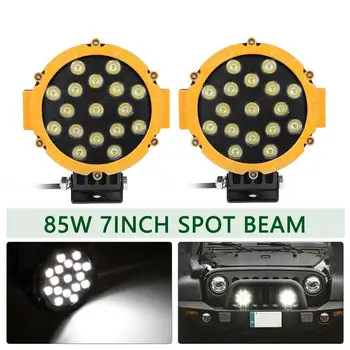 2 KS 7inch LED Pracovné Svetlá 51W Vozidla Reflektory Pre Modifikované Off-Road Reflektory Vysoký Výkon Hmlové svetlá LED Svetlá