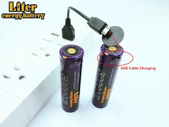 2 KS Liter energie batérie USB 18650 3500mAh 3,7 V Li-ion Rechargebale batérie USB 5000ML Li-ion batéria + USB drôt
