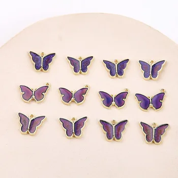 2 ks Zliatiny odkvapkávanie lesk práškovej farby prívesok motýľ DIY ručne vyrábané šperky materiál náušnice náušnice príslušenstvo