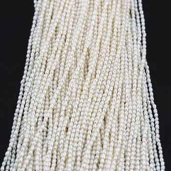 2 Pramene Skutočné Prírodné veľkoobchod 5strands 2-2.5 mm+ ryža biela perla pramene voľné korálky ženy lady šperky urob si sám