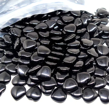 20 mm Prírodné Obsidian Kameň Non-Porézne Srdce Tvar Jogy Uzdravenie Dekorácie z Prírodného Kameňa Šperky Príslušenstvo 10pcs