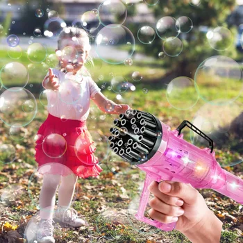 21 Otvor Bublifuk Hračka Elektrické Farebné Bublifuk Hračka Pre Letné Vonkajšie Aktivity Bublina Maker S Farebnými Svetlami
