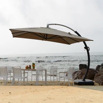 3.5*3,5 m, Terasa, dáždnik hliníkový rám luxusný Vysoko kvalitný vonkajší záhradný slnečník parasol slnečník vody základne s kolesami