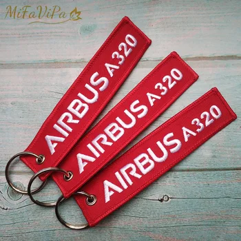 3 KS Červená Airbus A320 Módne Trinket Keychain Výšivky Letectva Llavero pre Mužov Letovej Posádky Darček Sleutelhanger Veľkoobchod