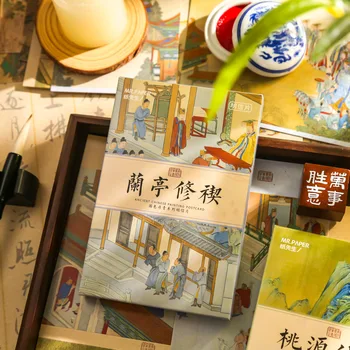30 Ks/Set Čínsky Národný Farebné Série Pohľadnicu DIY Čínska Klasická Ukážka Uvítaciu Správu Karty Darček Písacie potreby