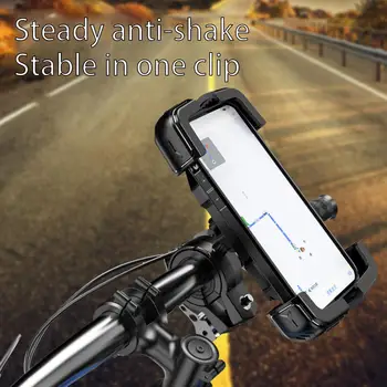 360° Otáčania Riadidiel Stenu Mount Uhol Nastaviteľný Telefón Svorka Telefón Klipy Stoja Bicykle Mobilný Telefón Držiak na Motocykel