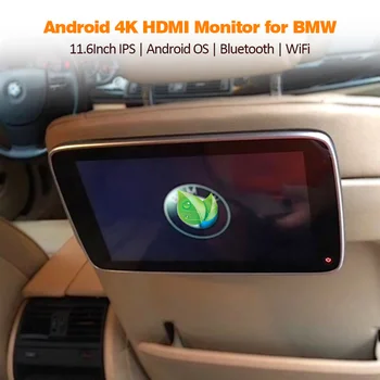 4K Monitor pre BMW s 11.6 palcový IPS 1920x1080 Dotykový Displej Okolia LED Telefón Zrkadlenie HDMI Streaming Monitor na opierku hlavy Android