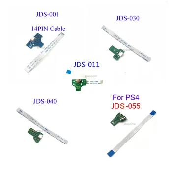 50PCS NOVÝ USB Nabíjací Port Zásuvka Doska s Flex Stužkový Kábel pre PS4 Radič Rada 12PIN 030 040 055 JDS055 14PIN 011