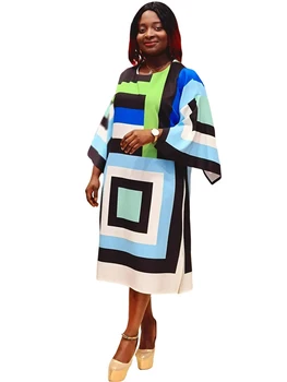 Africké T Shirt Dress Ženy O Krk Polovičný Rukáv Župan Afrike Oblečenie Letné Nové Módy Tlače Voľné Bežné Afriky Šaty Vestidos