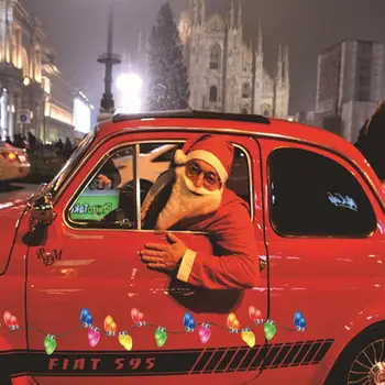 Auto Nálepky Magnetické Odtlačkový Reflexné Vianočné Dekorácie Chladnička Magnet Žiarovky Santa Claus Snehuliak Nálepky Auto Dekorácií