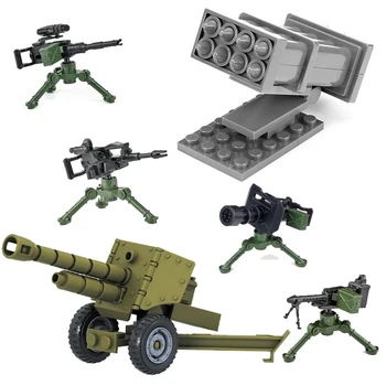 Cannon Vojenskú MOC Missile Launcher Mini Zbrane Delostrelecké Zbraň Údaje Zariadenia, Stavebné Bloky, Príslušenstvo Diely Tehla Hračky