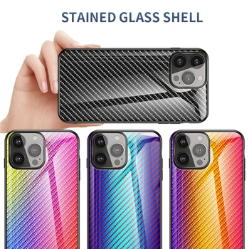 Carbon fiber glass shell pre IPhone 14Pro Max 13Pro 12Pro 12Mini 11Pro X XS Pôvodné Tvrdeného Skla Coque Pre XS MAX Telefón prípade