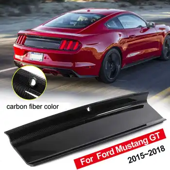 Carbon Fiber / Lesklý Čierny ABS Zadné Veko batožinového priestoru Decklid Panel Kryt Držiak Pre Ford Mustang Pre 2015-2019 batožinového priestoru Boot Veko Panel