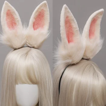 Chlpaté Plyšové Vlk Mačka Uši hlavový most Bunny Zvierat Fox Vlasy Hoop Lolita JK Anime Dekor Cosplay Kawaii Príslušenstvo