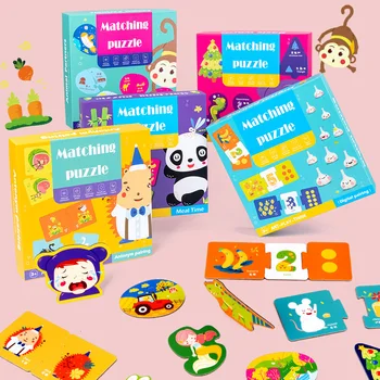 Deti Papier, Puzzle, Hračky pre deti Raného Vzdelávania Ploché Veľké Zodpovedajúce Zvierat Ovocie Slovnú zásobu Číslo Puzzle, hračky