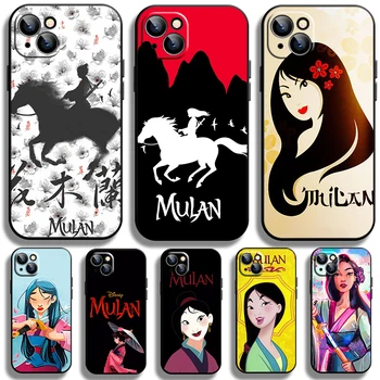 Disney Dievča Mulan Pohode puzdro pre Apple iPhone 14 13 12 Pro Max Mini 11 Pro XS Max X XR 7 8 Plus SE2020 Čierny Kryt Telefónu Coque