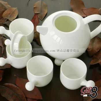 Elegantné Bone china tea pot nastaviť, čínsky čajový set, kreatívne navrhnutý tak, päť-dielna sada, keramické čajové šálky, tazas kaviareň pot a pohár nastaviť