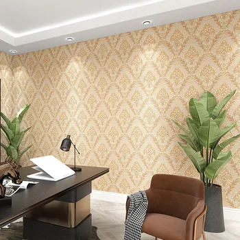 Európska Luxusné Damašku, Tapety Roll 3D Plastický Pvc Pribrala nástennú maľbu Dekor Kvetinové Tapety pre Obývacia Izba Izba