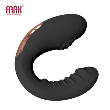FAAK U Shape Vibrátor dvojité vibračný análny plug masáž prostaty stimulovať klitoris muž masturbator G Mieste sexuálne hračky pre ženy