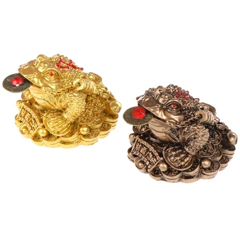Feng Shui Ropucha Peniaze, šťastie, Šťastie, Bohatstvo Čínsky Zlatý Žaba Ropucha Mince Home Office Dekorácie Stola Ozdoby Šťastie
