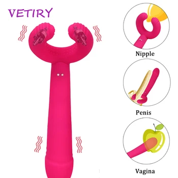 G-Spot Vibrátor Penis Masturbator Double Penetrácia Dildo Pošvy Masáž Klitorisu Stimulácia Sexuálne Hračky pre Ženy, Mužov Pár