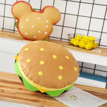 Hamburger vankúš plyšové hračky Simulované Mickey Štýl Office Vankúš Tvorivé Narodeninám pre detské Hračky