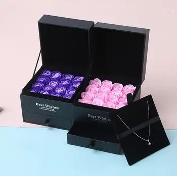 Hot predaj nové Darčekové Krabice Balenie Šperkov Náhrdelník Držiteľ Mydlom Ruže Kvet Dekorácie Pekné Veci pre Šperky ako Darček