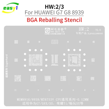 HW2 HW3 BGA Reballing Šablóny pre Huawei MT8 P9 HI3650CPU G7 G8 7I MSM8916 8939 MT6753VCPU Wifi napätím Integrované Šablóny