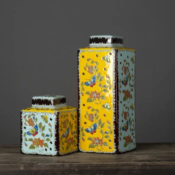 Jingdezhen keramické nádoby Európskom štýle farieb, maľovanie domácnosti ornament námestie hrniec verandu ploche s krytom ornament