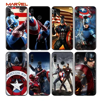 Kapitán Amerika Marvel pre Huawei Honor 30 20 10 9S 9A 9C 9X 8X MAX 10 9 Lite 7C 8A 7A Pro Silikónové Mäkké Čierne Telefón Prípade