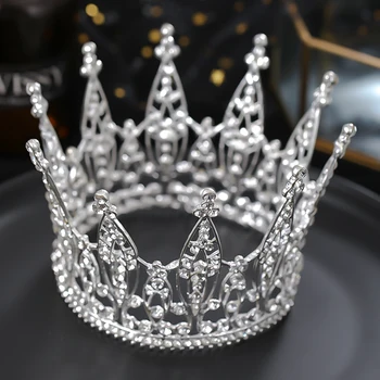Korunná Princezná a Svadobné Tiara Luxusné Crystal Silver Farba Šperky, Svadobné Diadem Elf Hlavu Nosiť Šperky