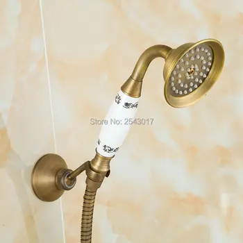Kúpeľňa Ručné Sprchy Modré a Biele Porcelánové 150 cm Flexibilné Potrubie Holse na Stenu Starožitné Nahradenie Ručné Sprchy SA110