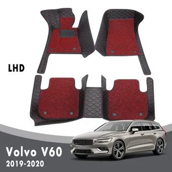 Luxusné Dvojvrstvové Drôtené Slučky Auto Podlahové Rohože Koberce Pre Volvo V60 2020 2019 Auto Interiérové Doplnky Styling Chránič Zahŕňa
