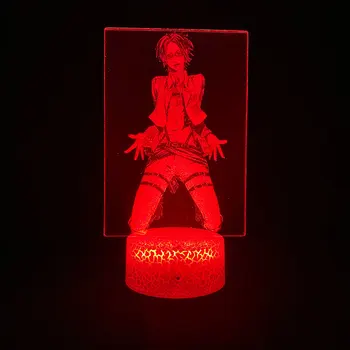 Manga Útok na Titan Anime Obrázok Hange Zoe 3D LED Obraz Lávové Lampy Batérie RGB Neon Farebné Nočného Stôl písací Stôl Dekorácie