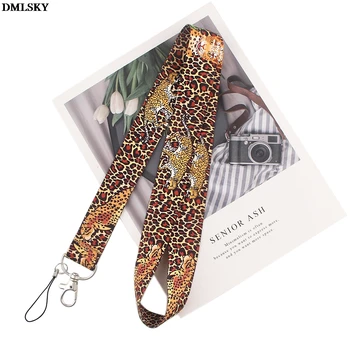 MD052 DMLSKY Leopard ozdobná šnúrka na uniforme Keychain Zvieratá Laná pre kľúče, Odznak ID Mobilného Telefónu Lano Deti Darčeky