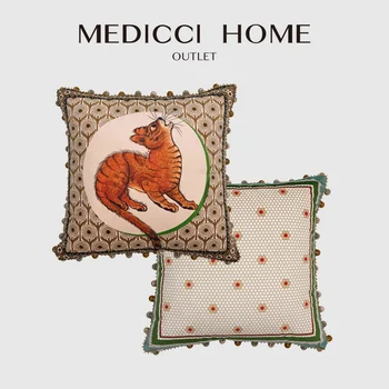 Medicci Domov Vankúš Britské Múzeum Zvierat Inšpiroval Dizajn Európskeho Ročníka, Luxusný Gauč Vankúš Obojstranná Tlač
