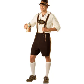 Mens Oktoberfest Podväzkové Lederhosen Kostým Nemecko-Bavorsko Pivo Karneval Party Oblečenie