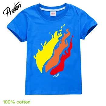 Módny Trend Deti Bavlna Letné Oblečenie PrestonplayZ Bežné Chlapci Dievčatá Oblečenie, Šport Voľný čas Doma-Krátke rukávy T-shirt
