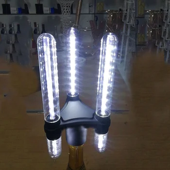Nabíjateľná 3 Hlavu LED Stroboskop Taktovkou Blikajúce Stick Svetlo VIP Fľaša Šampanského Služby Sparkler pre nočný klub Strany Bar Dekor