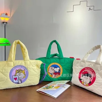 Nové Kawaii Sanrio Snoopys Taška Cez Rameno Karikatúra Roztomilý Veľkú Kapacitu Tote Bag Vyšívané Kabelka Messenger Taška Tote Bag