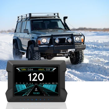 OBD2 GPS Head Up Displej Otáčkomer Auto Elektronika S prekročením rýchlosti Nízkeho Napätia, Alarm P22 Duálny Systém HUD Sklonu Svahu Meter