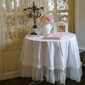 Obrus kolo svadobné hostiny, biela tabuľka kryt lotus čipky Nordic štýl čaj tabuľka domácej kuchyni stôl dekorácie