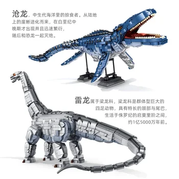 Panlos 611006 611005 Dinosaura Brontosaurus Montáž Model Sivá Despotickej Dragon Stavebné Bloky, Tehla Hračky Pre Deti Vianočný Darček